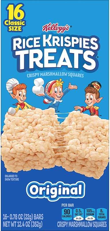Rice Krispies Treats Crispy Marshmallow Squares, Kids Snacks, Cereal Bars, Original, 12.4oz Box (16 Bars) - Image 8