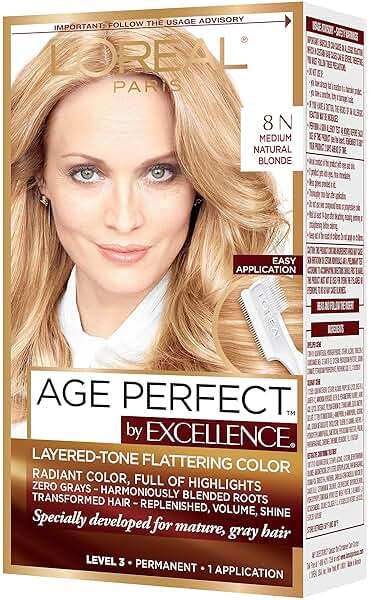 L'Oreal Paris Excellence Age Perfect Layered Tone Flattering Color, 8N Medium Natural Blonde Set (Packaging May Vary) - Image 7