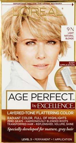 L'Oreal Paris Age Perfect Permanent Hair Color, 9N Light Natural Blonde, 1 kit - Image 2