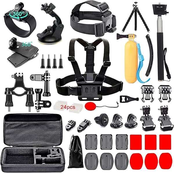 60 in 1 Camera Accessories Kit Compatible with GoPro Hero 13 12 11 10 9 8 7 6 /Session 5/Hero 4/3+/3/2/1, Insta360, DJI Osmo Action, AKASO, APEMAN, Campark, SJCAM - Image 1