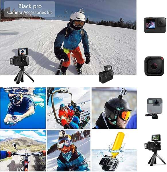 60 in 1 Camera Accessories Kit Compatible with GoPro Hero 13 12 11 10 9 8 7 6 /Session 5/Hero 4/3+/3/2/1, Insta360, DJI Osmo Action, AKASO, APEMAN, Campark, SJCAM - Image 7