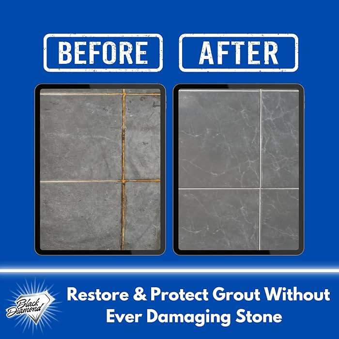 Black Diamond Ultimate Grout Cleaner: Best Cleaner for Tile,Ceramic,Porcelain, Marble Acid-Free Safe Deep Cleaner & Stain Remover for Even The Dirtiest Grout. (1-Quart/1-Brush) - Image 3