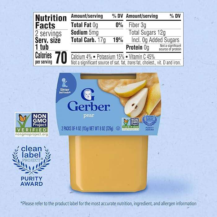 Gerber Stage 2 Baby Food, Pear Puree Tub, No Artificial Colors or Flavors, Baby Puree, 16-Pack - Image 2