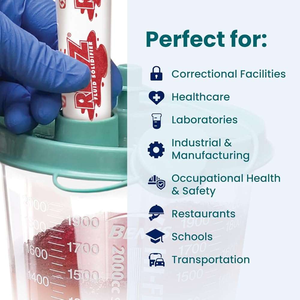 Safetec Red Z 2oz. Single Use Pouch Spill Control Solidifier (100 Pouches/case) - Image 7