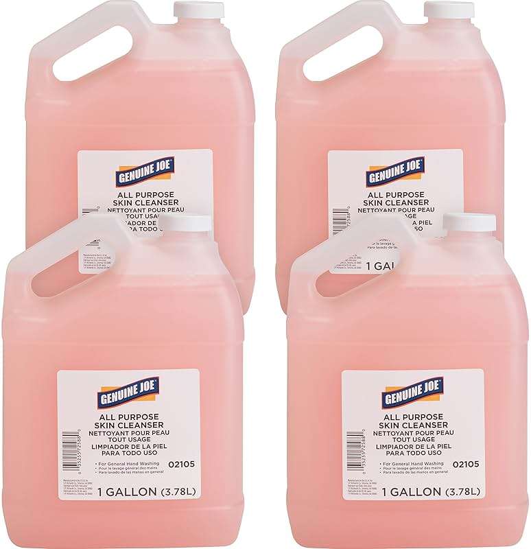 Genuine Joe 02105CT Hand Soap Lotion Dispenser Refill 1Gal 4/CT Pink - Image 1