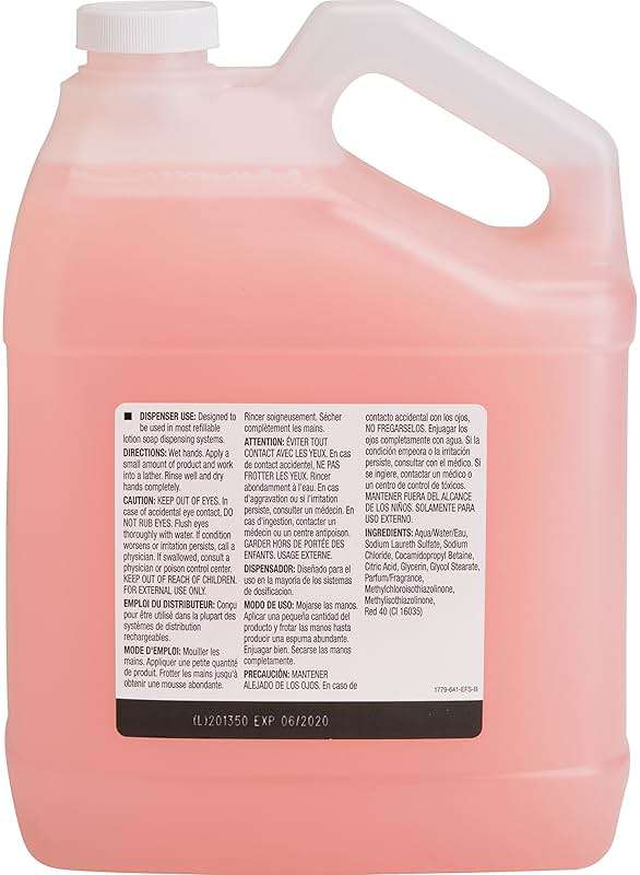 Genuine Joe 02105CT Hand Soap Lotion Dispenser Refill 1Gal 4/CT Pink - Image 2