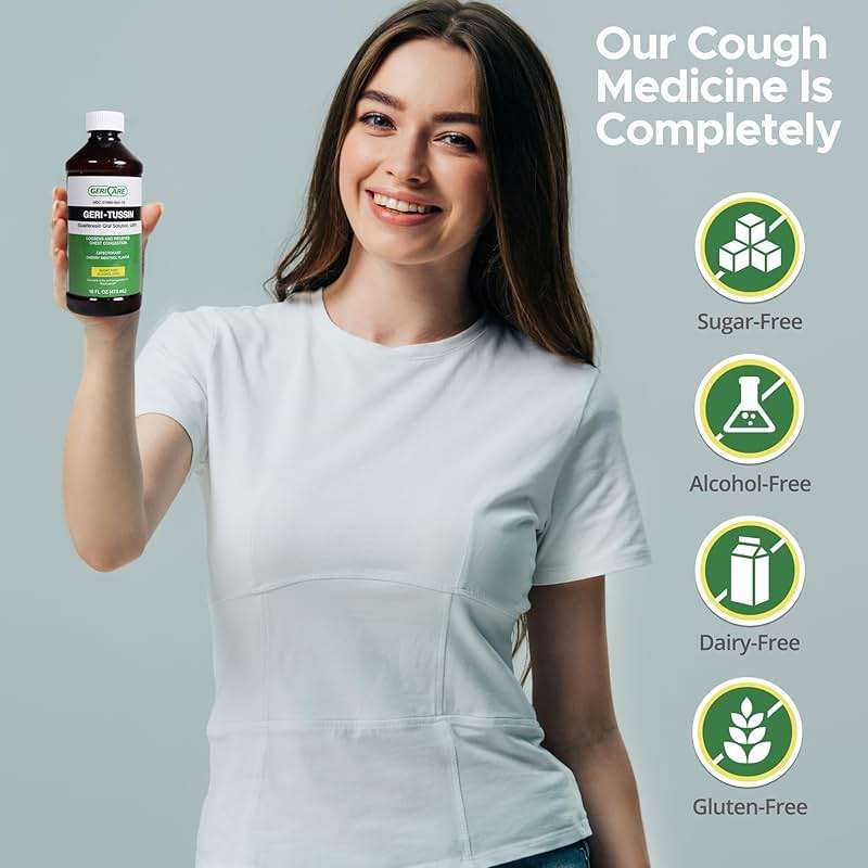 GeriCare Geri-Tussin Guaifenesin Oral Liquid Solution, Sugar-Free, Alcohol-Free Cough and Cold Relief Syrup, Helps Clear Chest Congestion, 16 Ounce Bottle (Pack of 1) - Image 5