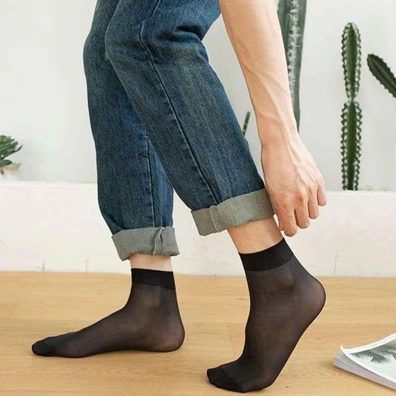 TRY ON Disposable SOCKS PEDS FOOTIES DISPOSABLE NYLON SLIP ON SOCKS FOR GUEST WOMENS MENS BLACK NUDE COLOR - Image 2