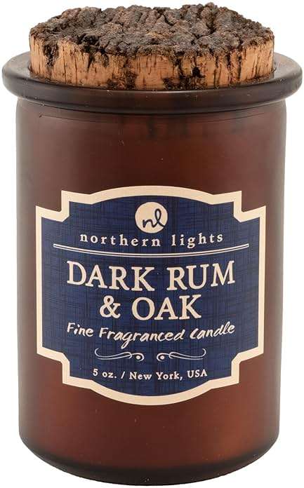 Northern Lights Candles Spirit Candles, Dark Rum & Oak - Image 1