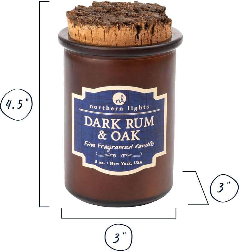 Northern Lights Candles Spirit Candles, Dark Rum & Oak - Image 3