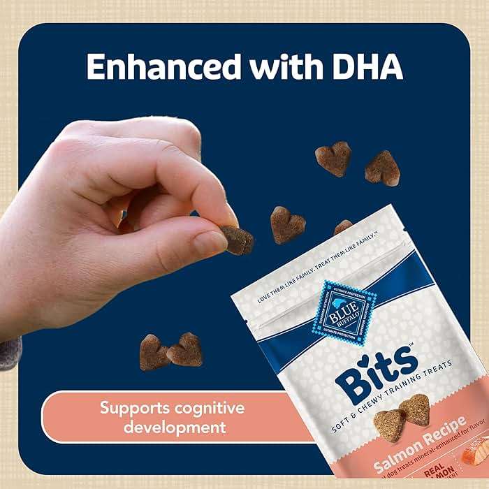 Blue Buffalo Bits Soft Dog Treats for Training, Made with Natural Ingredients & Enhanced with DHA, Salmon Recipe, 4-oz Bag - Image 7