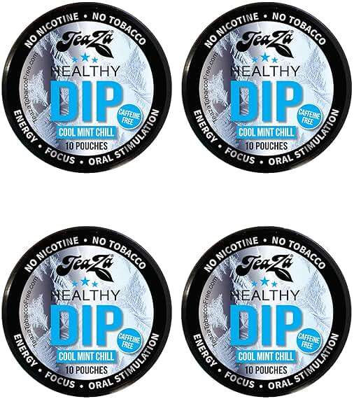 Teaza Herbal Energy Pouches, Alternative Snuff and Healthy Dip, Caffeine Free Tobacco Free Chew Premium Crisp Minty Flavor - Cool Mint Chill (4 Pack) - Image 2