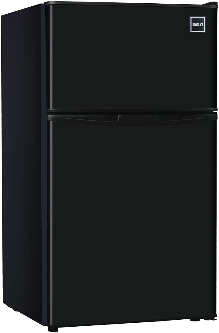 RCA - 2-Door - Compact Refrigerator/Freezer - Reversible Doors - Adjustable Thermostat - 3.2 Cu. Ft. - Black, - Image 1