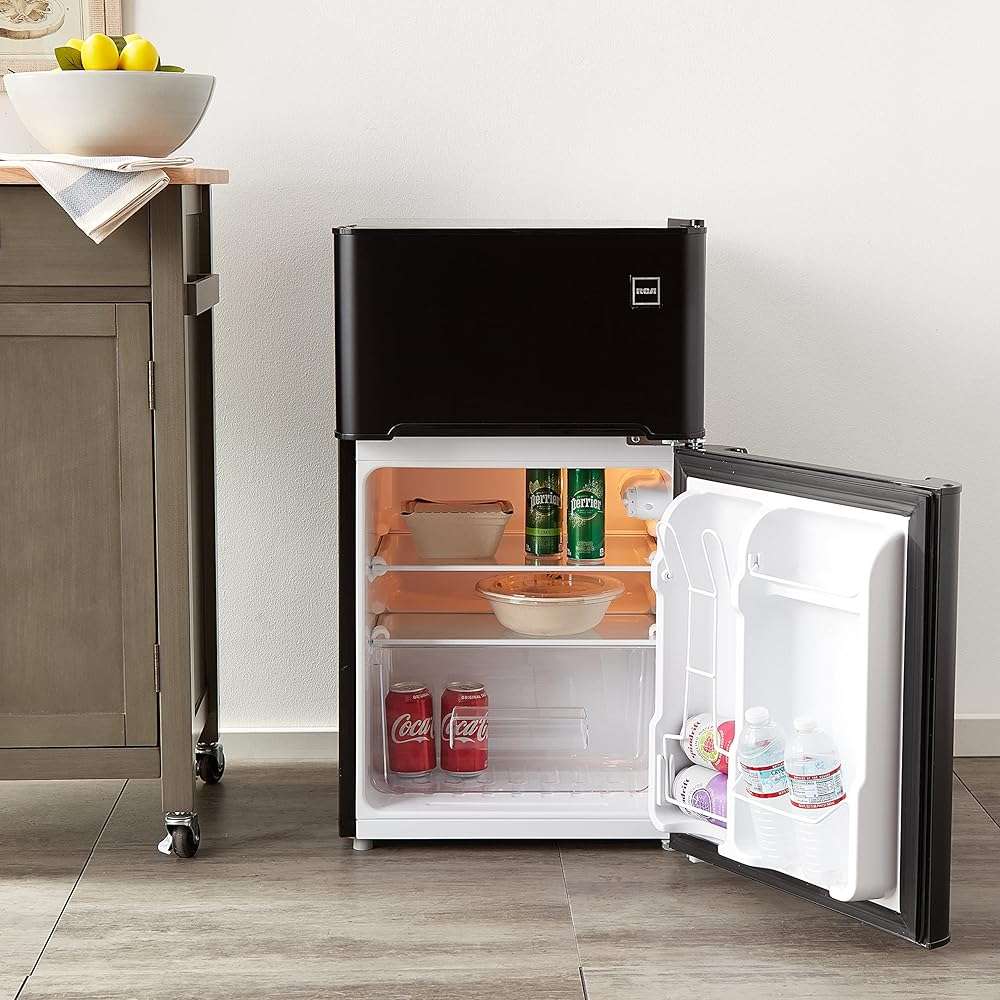 RCA - 2-Door - Compact Refrigerator/Freezer - Reversible Doors - Adjustable Thermostat - 3.2 Cu. Ft. - Black, - Image 2