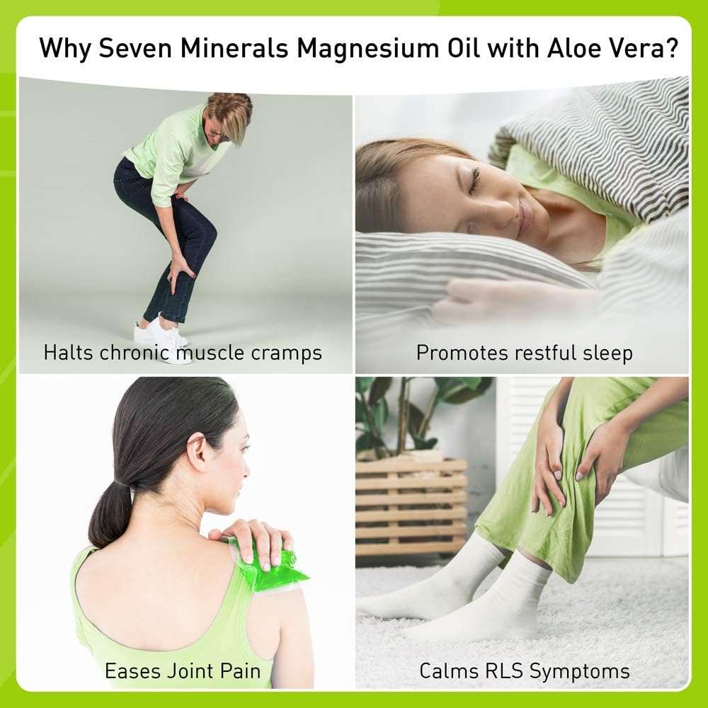 Seven Minerals Pure Magnesium Oil Spray with Aloe Vera 12oz - Pharmaceutical (USP) Grade, Highest Strength with Instant Relief for Feet, Sleep, Muscle Pain & Cramps - Mined in The USA - Image 3