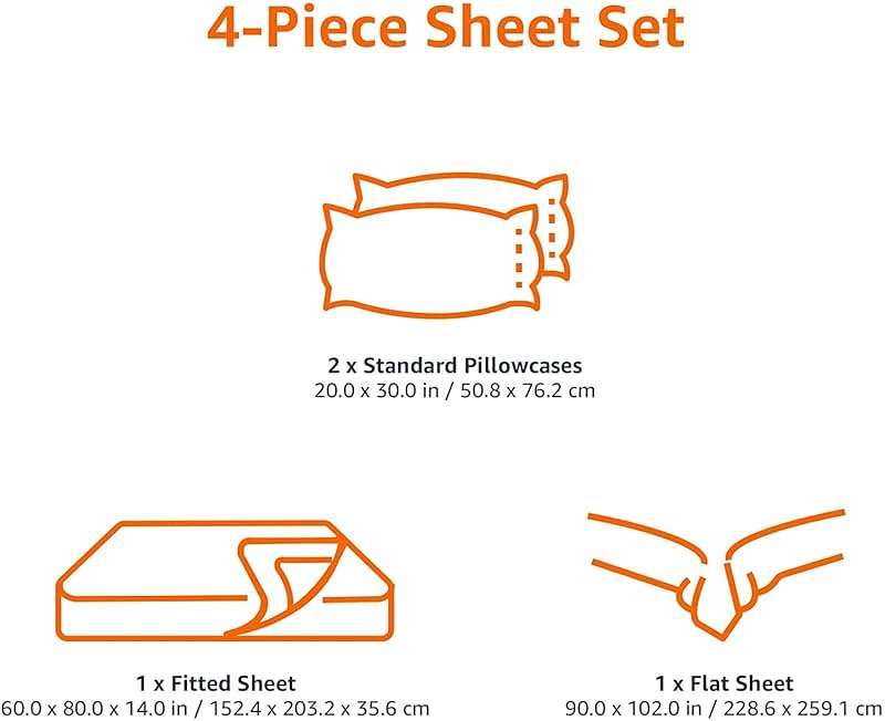 Amazon Basics Lightweight Super Soft Comfortable Breathable Wrinkle Resistant Brushed Microfiber 4-Piece Bed Sheet Set with 14-Inch Deep Pockets, Queen, Dark Gray, Solid - Image 6