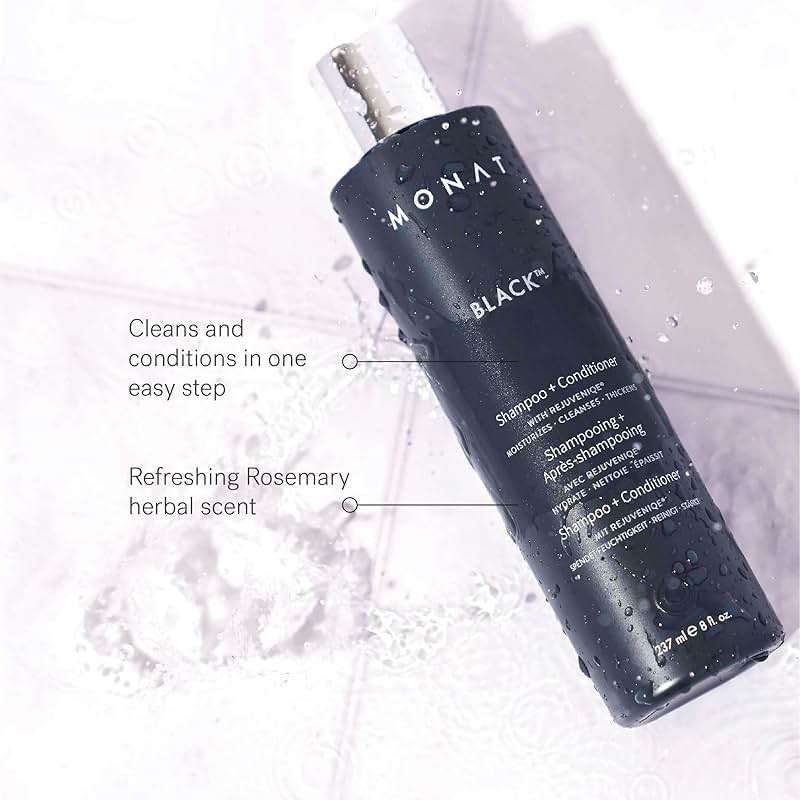 MONAT Black Shampoo + Conditioner – A 2-in-1 Formula for Optimal Hair Care in One Step – Cleanses, Conditions, and Promotes Stronger, Healthier-Looking Hair – For All Hair Types – 237ml (8.0 fl oz) - Image 4