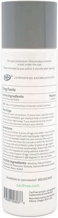 CariFree Maintenance Rinse, Mint Flavored, Anti-Cavity Fluoride Mouthwash, Dentist Recommended, Prevents Oral Decay, Freshens Breath, Alcohol-Free, Neutralizes pH (Previously CTx3) - Image 3