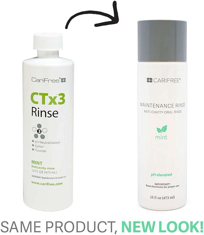 CariFree Maintenance Rinse, Mint Flavored, Anti-Cavity Fluoride Mouthwash, Dentist Recommended, Prevents Oral Decay, Freshens Breath, Alcohol-Free, Neutralizes pH (Previously CTx3) - Image 10