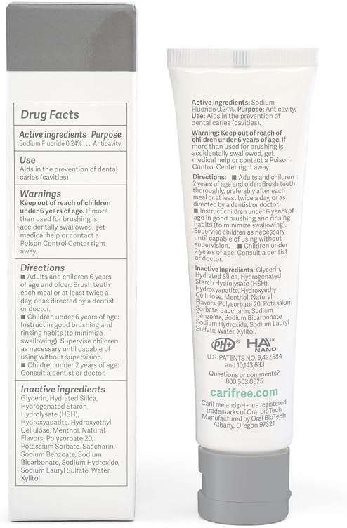 CariFree Gel 1100 (Mint) Anti-Cavity Fluoride Toothpaste with Nano Hydroxyapatite, Cavity Prevention and Enamel Protection, Dentist Recommended for Kids and Adults, 2.40 oz. - Image 7