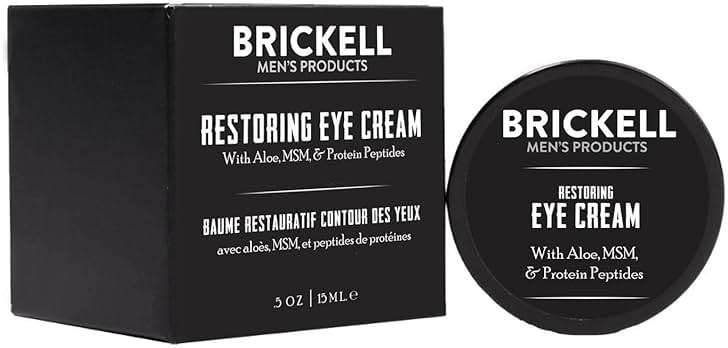 Brickell Men's Restoring Under Eye Cream for Men, Anti Aging Eye Balm To Reduce Puffiness, Wrinkles, Dark Circles, Crows Feet & Eye Bags, Caffeine, Hyaluronic Acid & Protein Peptides, 0.5oz, Unscented - Image 2