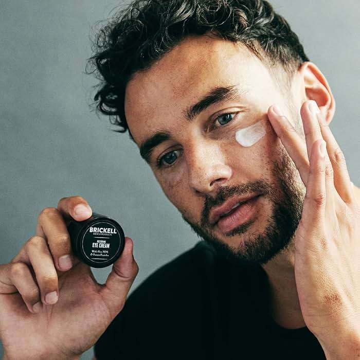 Brickell Men's Restoring Under Eye Cream for Men, Anti Aging Eye Balm To Reduce Puffiness, Wrinkles, Dark Circles, Crows Feet & Eye Bags, Caffeine, Hyaluronic Acid & Protein Peptides, 0.5oz, Unscented - Image 3