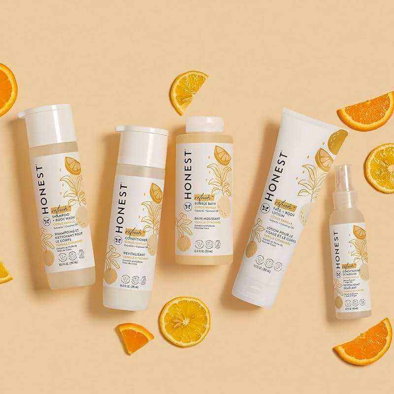 The Honest Company Silicone-Free Conditioner, Gentle Tear-Free, Hypoallergenic, Baby Hair Care with Naturally Derived Ingredients, Citrus Vanilla Refresh, 10 fl oz - Image 3