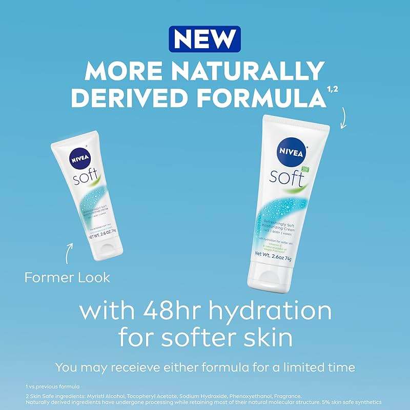 NIVEA Soft Refreshingly Soft Moisturizing Cream, Lightweight Moisturizer for Face, Body and Hands, Body Cream Enriched with Jojoba Oil and Vitamin E, 2.6 Oz Tube, Pack of 3 - Image 2