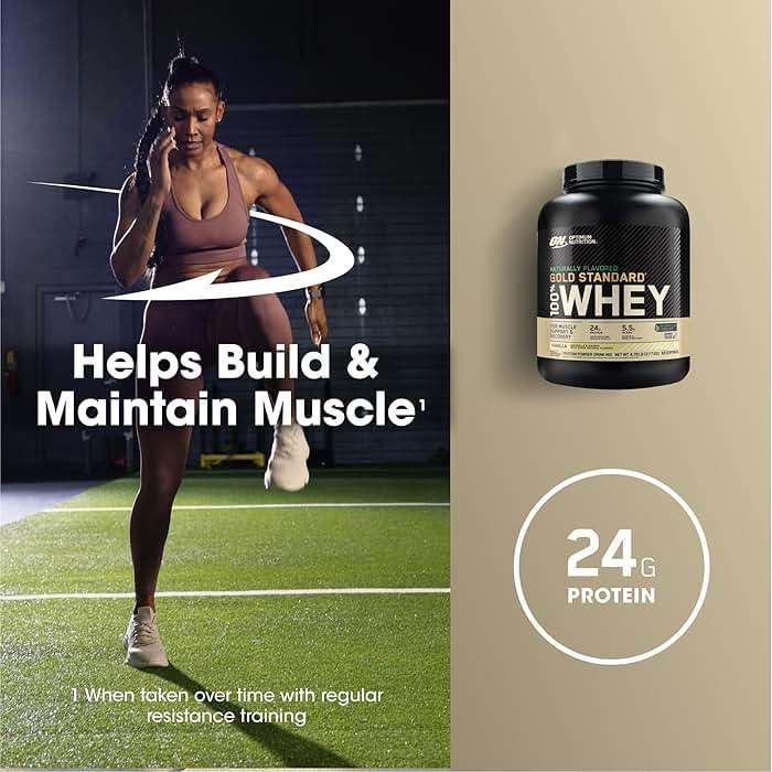 Optimum Nutrition Gold Standard 100% Whey Naturally Flavored Protein Powder 4.8 (Packaging May Vary), Vanilla, 76.8 Ounce - Image 5