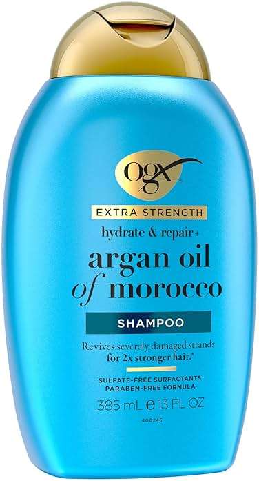 OGX Extra Strength Hydrate & Repair + Argan Oil of Morocco Shampoo for Dry, Damaged Hair, Cold-Pressed Argan Oil to Moisturize & Smooth, Paraben-Free, Sulfate-Free Surfactants, 13 Fl Oz - Image 7