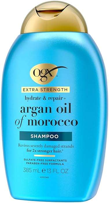 OGX Extra Strength Hydrate & Repair + Argan Oil of Morocco Shampoo for Dry, Damaged Hair, Cold-Pressed Argan Oil to Moisturize & Smooth, Paraben-Free, Sulfate-Free Surfactants, 13 Fl Oz - Image 8