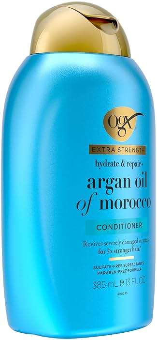 OGX Extra Strength Hydrate & Repair + Argan Oil of Morocco Conditioner for Dry, Damaged Hair, Cold-Pressed Argan Oil to Moisturize Hair, Paraben-Free, Sulfate-Free Surfactants, 13 Fl Oz - Image 4
