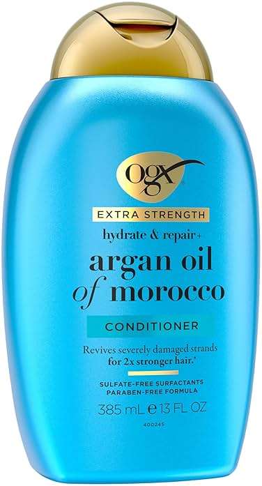 OGX Extra Strength Hydrate & Repair + Argan Oil of Morocco Conditioner for Dry, Damaged Hair, Cold-Pressed Argan Oil to Moisturize Hair, Paraben-Free, Sulfate-Free Surfactants, 13 Fl Oz - Image 7
