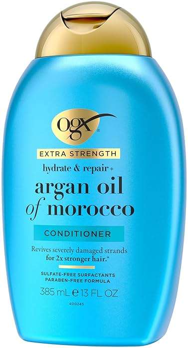 OGX Extra Strength Hydrate & Repair + Argan Oil of Morocco Conditioner for Dry, Damaged Hair, Cold-Pressed Argan Oil to Moisturize Hair, Paraben-Free, Sulfate-Free Surfactants, 13 Fl Oz - Image 8