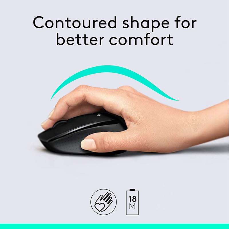 Logitech MK345 Wireless Keyboard and Mouse Combo with Palm Rest, 2.4 GHz USB Receiver, Compatible with PC, Laptop, Black - Image 3