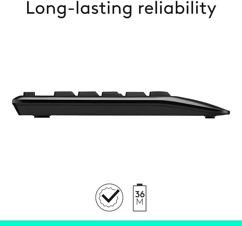 Logitech MK345 Wireless Keyboard and Mouse Combo with Palm Rest, 2.4 GHz USB Receiver, Compatible with PC, Laptop, Black - Image 6