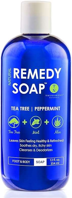 Truremedy Naturals 12 oz Tea Tree Oil Body Wash - Invigorating Tea Tree Soap with Peppermint, Aloe, Eucalyptus, Coconut and Olive Oil - Refreshing Body Wash for Men and Women - Shower Gel Cleanser - Image 1