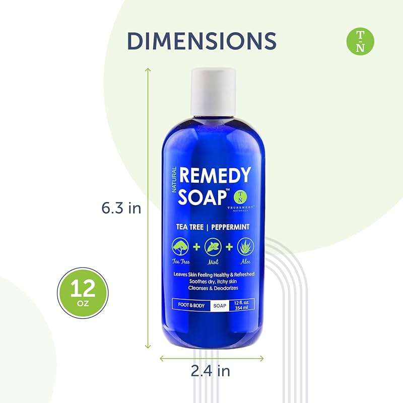 Truremedy Naturals 12 oz Tea Tree Oil Body Wash - Invigorating Tea Tree Soap with Peppermint, Aloe, Eucalyptus, Coconut and Olive Oil - Refreshing Body Wash for Men and Women - Shower Gel Cleanser - Image 3