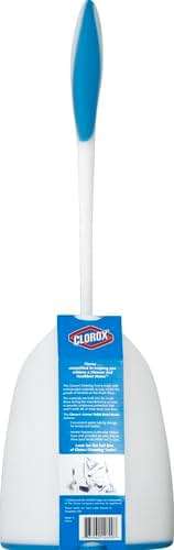 Clorox Corner Toilet Bowl Brush with Under Rim Scrubber, Includes Corner Storage Caddy, White - Image 4