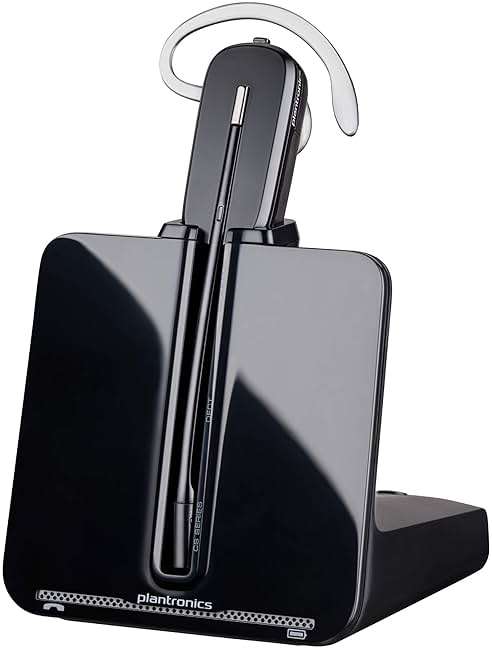 Plantronics - CS540 Wireless DECT Headset (Poly) - Single Ear (Mono) Convertible (3 Wearing Styles) - Connects to Desk Phone - Noise Canceling Microphone - Image 1