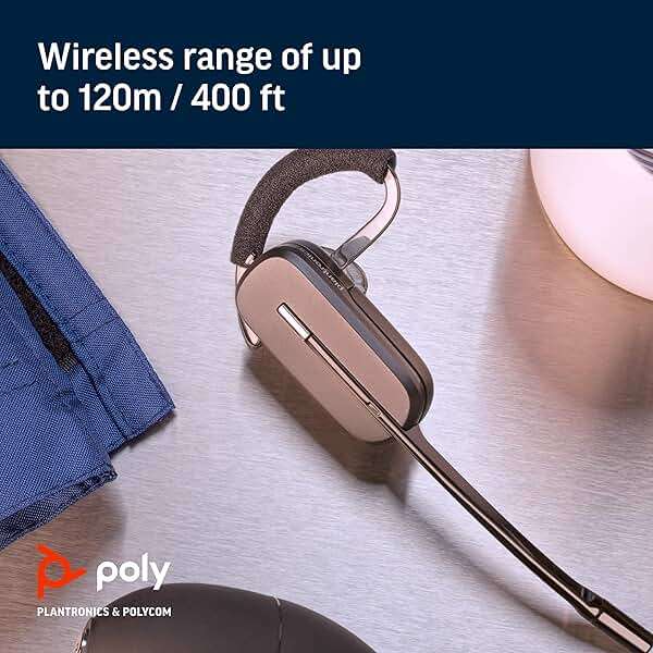Plantronics - CS540 Wireless DECT Headset (Poly) - Single Ear (Mono) Convertible (3 Wearing Styles) - Connects to Desk Phone - Noise Canceling Microphone - Image 5