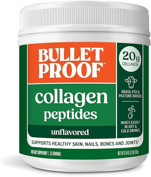 Bulletproof Unflavored Collagen Peptides Powder, 20g Grass-Fed Collagen Protein and Amino Acids for Skin, Bones and Joints, 17.6 Ounces - Image 1