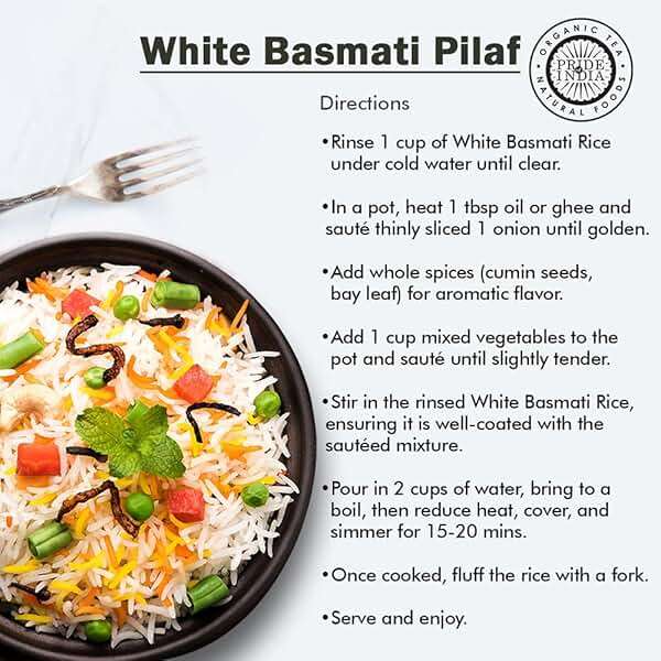 Pride of India Basmati Rice 3 lb | Extra Long Grain Indian Basmati Rice Naturally Aged 2 Years | Non Sticky Aromatic White Basmati Rice for Cooking Biryani, Fried Rice & Everyday Meals - Image 5