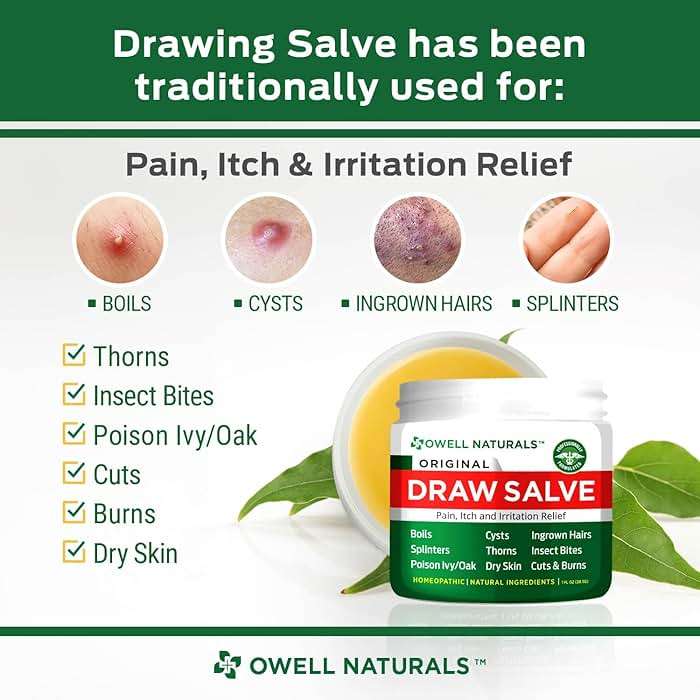 OWELL Naturals Drawing Salve Ointment for Boil & Cyst Removal, Deep Ingrown Hair, Splinter Remover, Bug Spider Bites, Bee Sting, Mosquito Itching, Poison Ivy - Image 2
