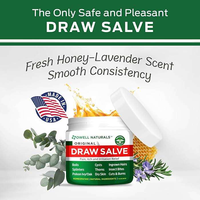 OWELL Naturals Drawing Salve Ointment for Boil & Cyst Removal, Deep Ingrown Hair, Splinter Remover, Bug Spider Bites, Bee Sting, Mosquito Itching, Poison Ivy - Image 4