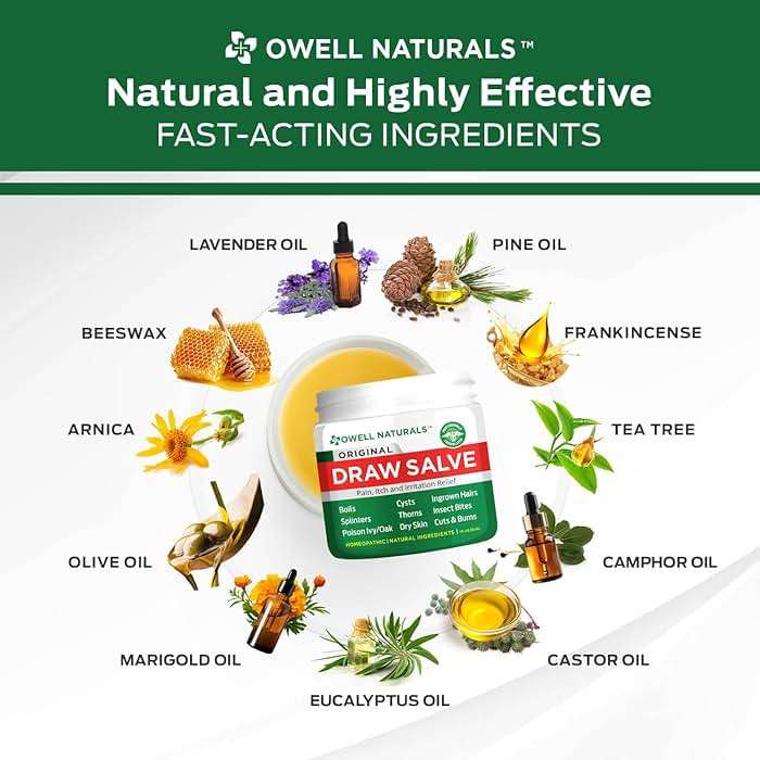 OWELL Naturals Drawing Salve Ointment for Boil & Cyst Removal, Deep Ingrown Hair, Splinter Remover, Bug Spider Bites, Bee Sting, Mosquito Itching, Poison Ivy - Image 5