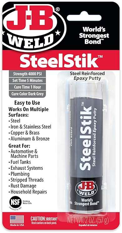 J-B Weld 8267 SteelStik Steel Reinforced Epoxy Putty Stick - 2 oz. - Image 1