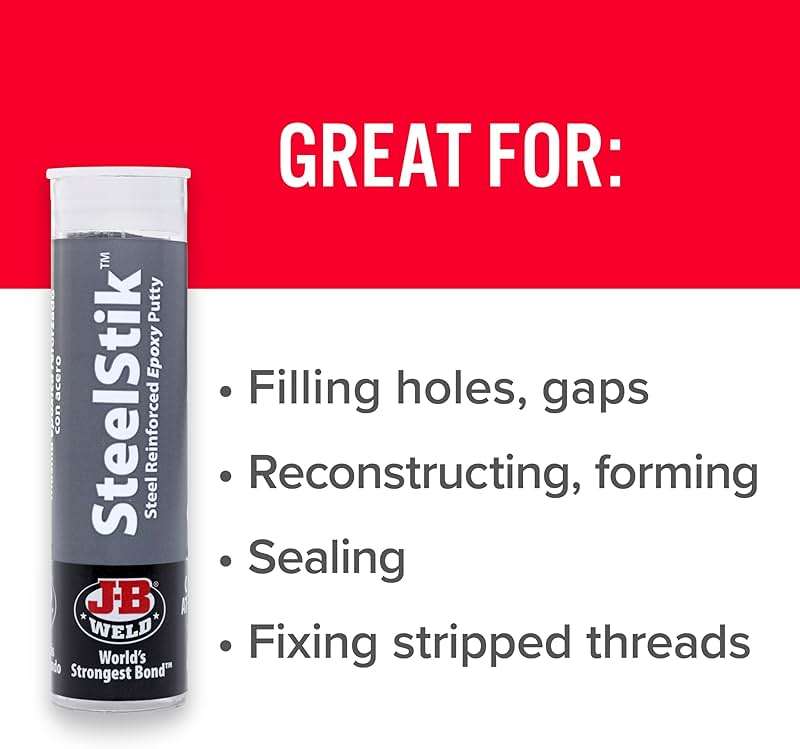 J-B Weld 8267 SteelStik Steel Reinforced Epoxy Putty Stick - 2 oz. - Image 3