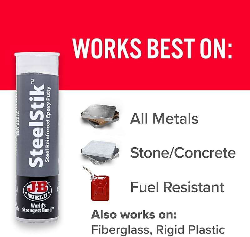 J-B Weld 8267 SteelStik Steel Reinforced Epoxy Putty Stick - 2 oz. - Image 4