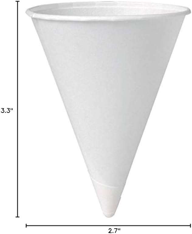Solo 4 oz White Paper Cone Cups (Case of 5000) - Image 2